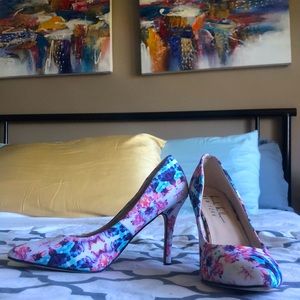 Nicole Miller Floral Heels